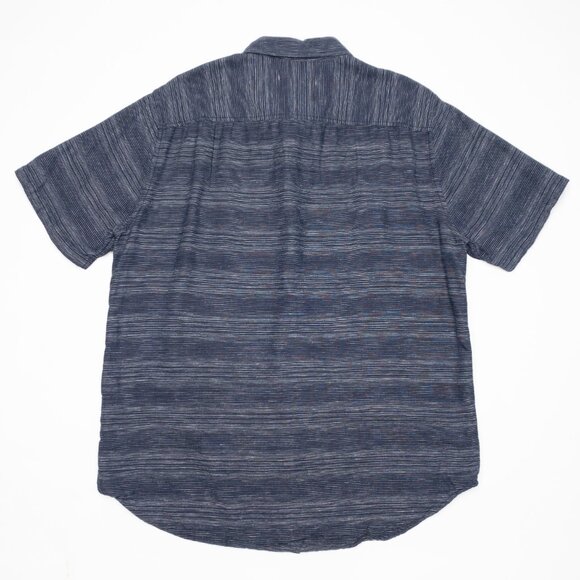 Outerknown Navy Striped Casual Button Down Shirt - Picture 3 of 9